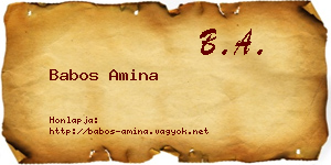Babos Amina névjegykártya